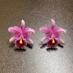 Celluloid Vintage Iris Clip on Earrings